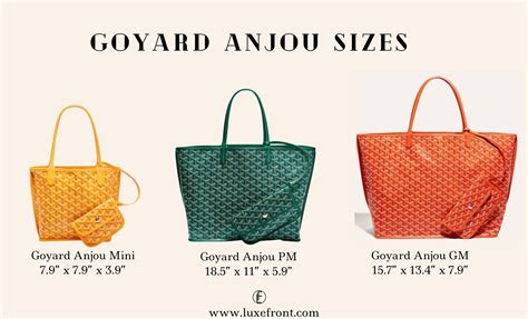 goyard bag style names|goyard tote bag size comparison.